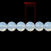 Picture of (Grade D) Opal (Imitation) Loose Beads Round White About 8mm( 3/8") Dia, Hole: Approx 1.5mm, 40cm(15 6/8") long, 1 Strand (Approx 50 PCs/Strand)