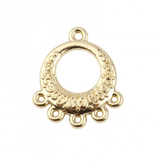 Picture of Zinc Based Alloy Chandelier Connectors Circle Ring Gold Plated 21mm x 19mm, 5 PCs