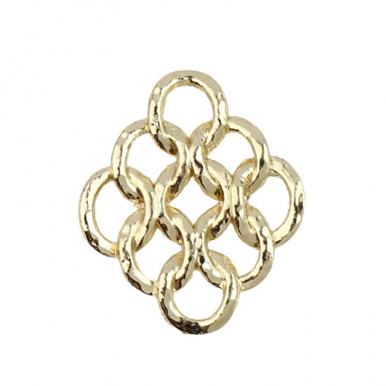 Picture of Zinc Based Alloy Charms Geometric Gold Plated 27mm x 23mm, 5 PCs