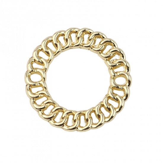 Picture of Zinc Based Alloy Charms Circle Ring Gold Plated 20mm Dia., 5 PCs