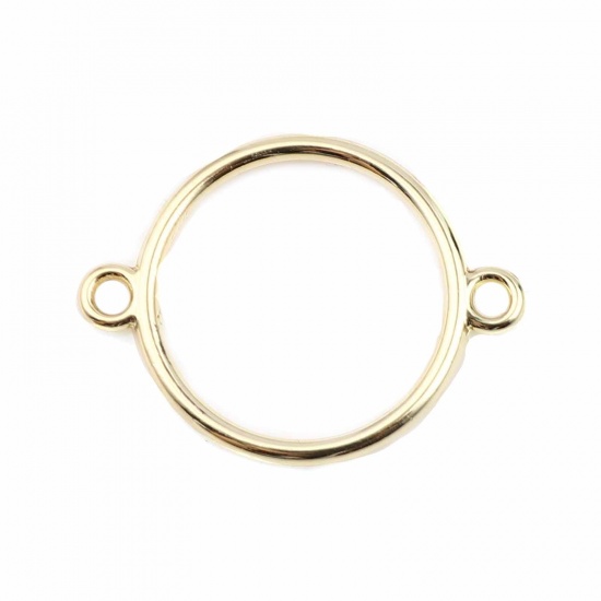 Picture of Zinc Based Alloy Connectors Circle Ring Gold Plated 26mm x 20mm, 5 PCs