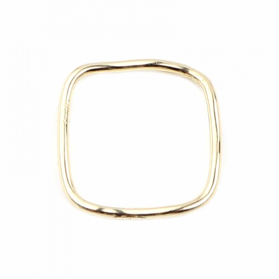 Picture of Zinc Based Alloy Charms Square Gold Plated 20mm x 20mm, 5 PCs