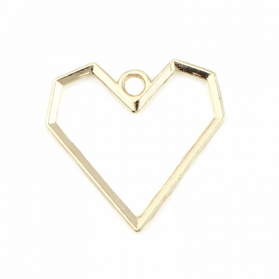 Picture of Zinc Based Alloy Charms Heart Gold Plated 20mm x 20mm, 5 PCs