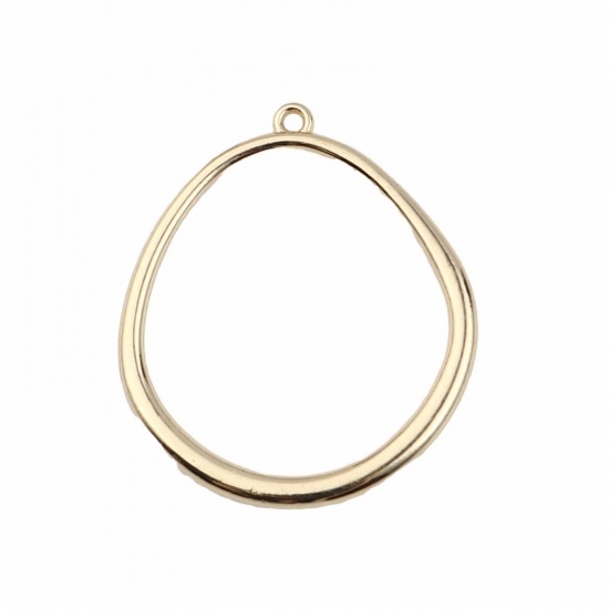 Picture of Zinc Based Alloy Pendants Oval Gold Plated 33mm x 28mm, 5 PCs