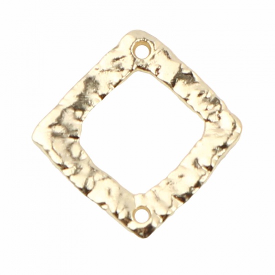 Picture of Zinc Based Alloy Hammered Connectors Rhombus Gold Plated 20mm x 19mm, 10 PCs