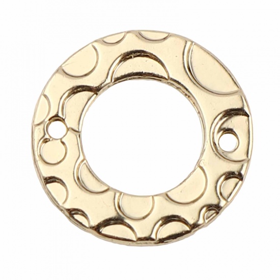 Picture of Zinc Based Alloy Connectors Circle Ring Gold Plated Half Round 15mm Dia., 10 PCs