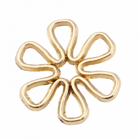 Picture of Zinc Based Alloy Connectors Flower Gold Plated 15mm x 14mm, 10 PCs