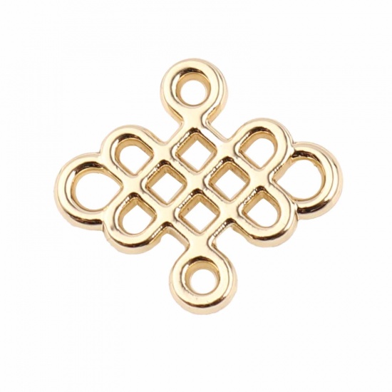 Picture of Zinc Based Alloy Connectors Chinese Knot Gold Plated 13mm x 12mm, 10 PCs