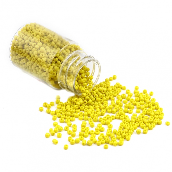 Изображение Семя Стеклянные Семя Бисеры Круглые Желтый Примерно 2мм диаметр Размер Поры 0.7мм, 1 Бутылка
