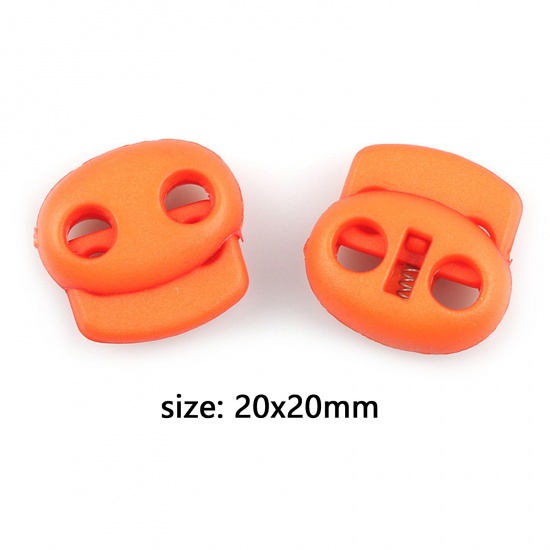 Immagine di Plastica Tappo di Corda Serratura Ovale Arancione 20mm x 20mm , 10 Pz