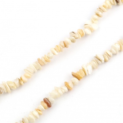 Image de Perles en Coquille Irrégulier Crème à Strass Coloré 12mm x 8mm-5x4mm, Taille de Trou: 0.9mm, 79.5cm-79cm long, 1 Enfilade （Env. 290 Pcs/Enfilade)