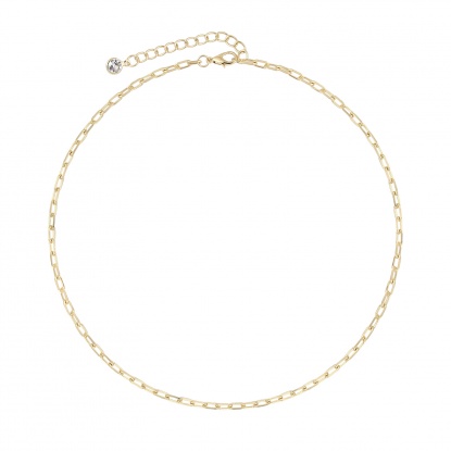 Bild von Kupfer & Kubisch Zirkonia Halskette Gold Gefüllt Büroklammer Klar Zirkonia 36.8cm lange, 1 Strang