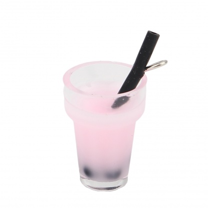 樹脂 チャーム ピンク 飲み物 25mm x 15mm、 10 個 の画像