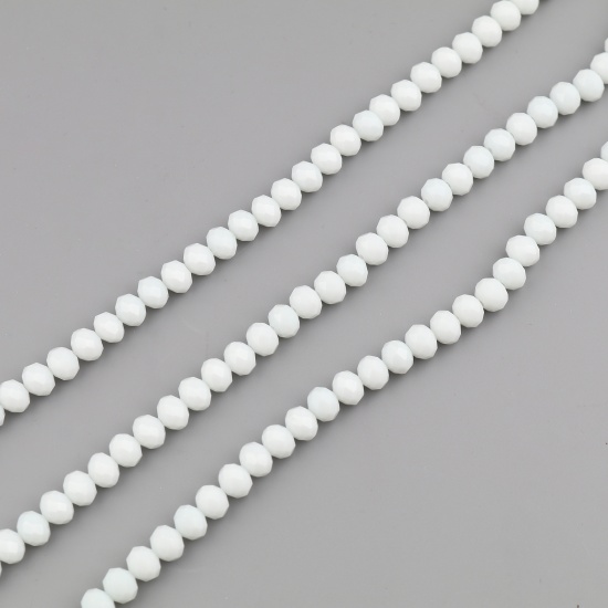 Immagine di Vetro Perline Tondo Grigio Bianco Sezione Circa 8mm Dia, Foro: Circa 1.3mm, lunghezza: 43.5cm - 43cm, 5 Fili (Circa 68 Pezzi/Treccia)