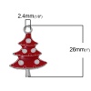 Immagine di Lega di Zinco Charm Ciondoli Albero di Natale A Random Smalto 26mm x 18mm , 5 Pz