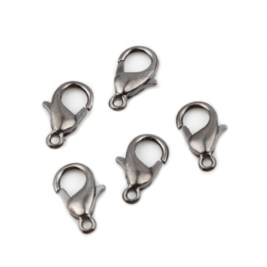 Bild von Zinklegierung Karabinerverschluss Metallgrau 12mm x 7mm, 20 Stück