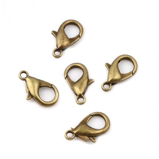 Bild von Zinklegierung Karabinerverschluss Bronzefarbe 16mm x 8mm, 20 Stück