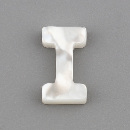 Image de Perles en Coquille Lettre Crème Mots" I " 10mm x 6mm, Taille de Trou: 0.5mm, 1 Pièce