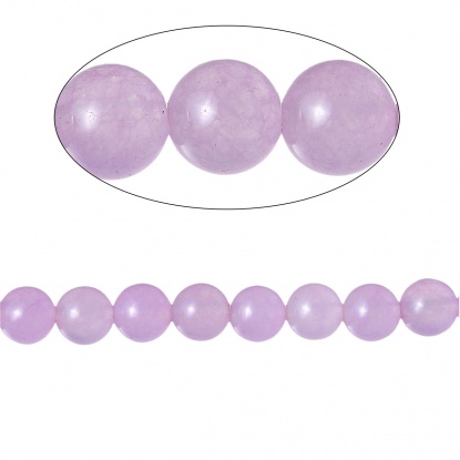 Picture of (Grade B) Agate (Natural & Dyed) Loose Beads Round Mauve About 6mm(2/8") Dia, Hole: Approx 1.2mm, 38.6cm(15 2/8") long, 1 Strand (Approx 65 PCs/Strand)
