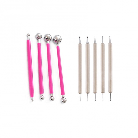 Picture of Mixed Modeling Clay Tools Fuchsia 13.5cm - 12cm, 1 Set ( 9 PCs/Set)