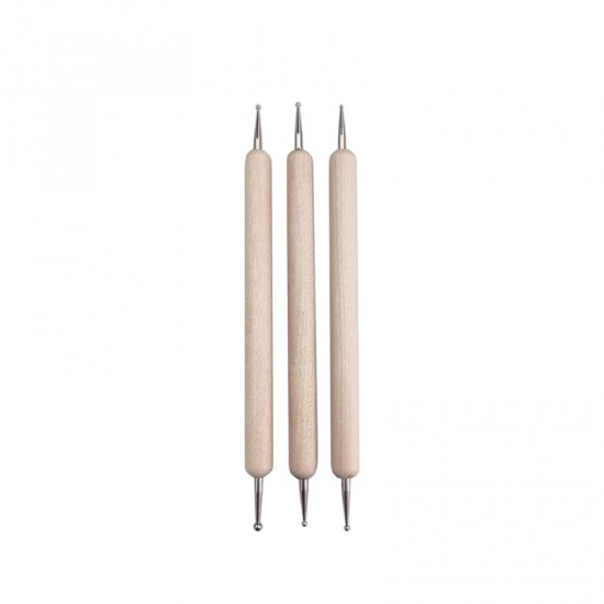 Picture of Wood Modeling Clay Tools Beige 13cm, 1 Set ( 3 PCs/Set)