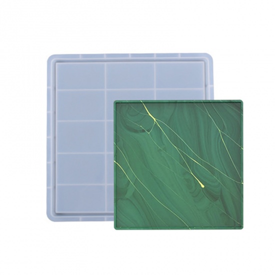 Immagine di Silicone Muffa della Resina per Gioielli Rendendo Quadrato Bianco 32cm x 32cm, 1 Pz