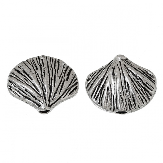 Picture of Spacer Beads Shell Antique Silver About 12mm x 10mm, 50 PCs