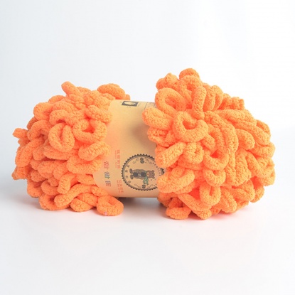 Image de Fil à Tricoter Super Doux en Polyester Orange 1 Pelote