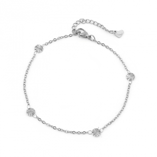 Picture of Stainless Steel Anklet Silver Tone Round 23.5cm(9 2/8") long, 1 Piece