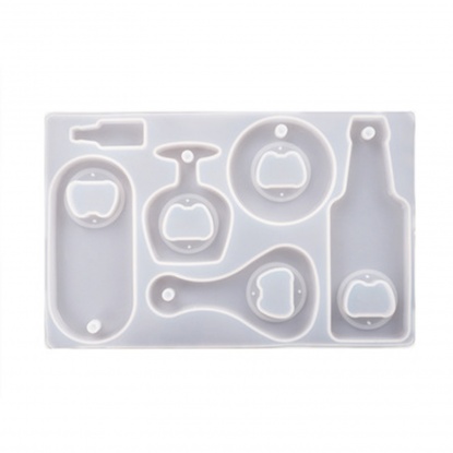Picture of Silicone Resin Mold For Jewelry Making Opener White 24.2cm x 15.3cm, 1 Piece