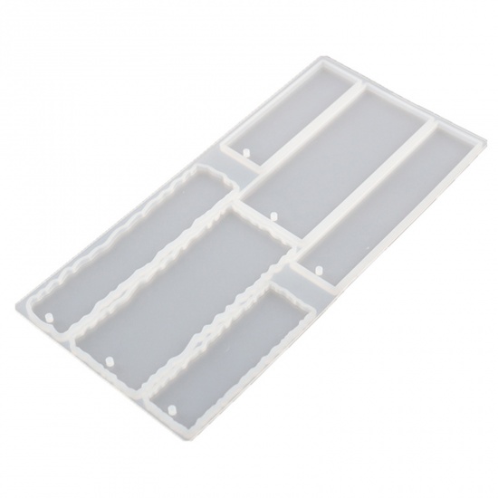 Picture of Silicone Resin Mold For Jewelry Making Bookmark Tag Rectangle White 26.6cm x 12.8cm, 1 Piece