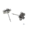 Picture of Earring Ear Post Stud Earrings Plum Blossom Flower Antique Silver W/ Stoppers 8mm( 3/8") x 8mm( 3/8"), Post/ Wire Size: (21 gauge), 2 PCs