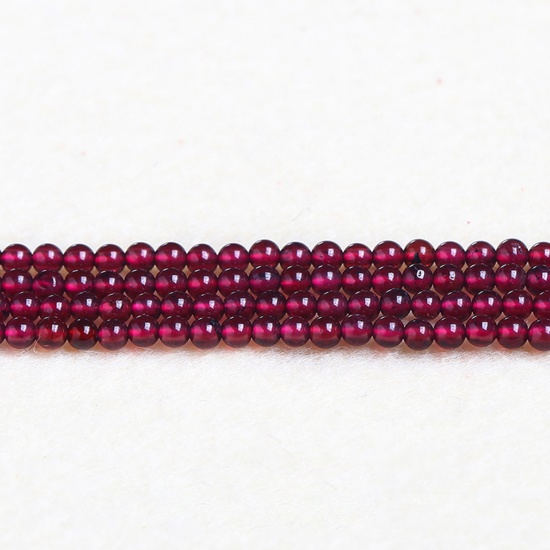 Immagine di Granato ( Naturale ) Perline Colore di Vino Rosso Tondo 2mm Dia., 37cm - 36cm Lunghezza, 1 Filo (Circa 180 Pz/Treccia)