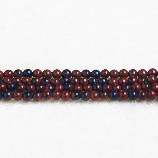 Immagine di Pietra ( Naturale ) Perline Marrone Rosso Tondo 2mm Dia., 37cm - 36cm Lunghezza, 1 Filo (Circa 180 Pz/Treccia)