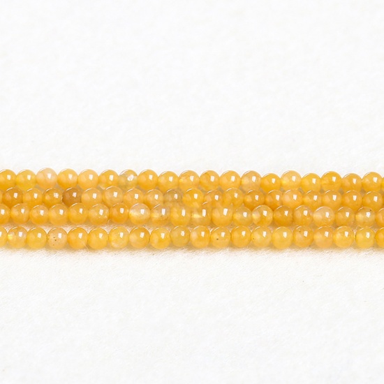 Immagine di Topazio ( Naturale ) Perline Giallo Tondo 2mm Dia., 37cm - 36cm Lunghezza, 1 Filo (Circa 180 Pz/Treccia)