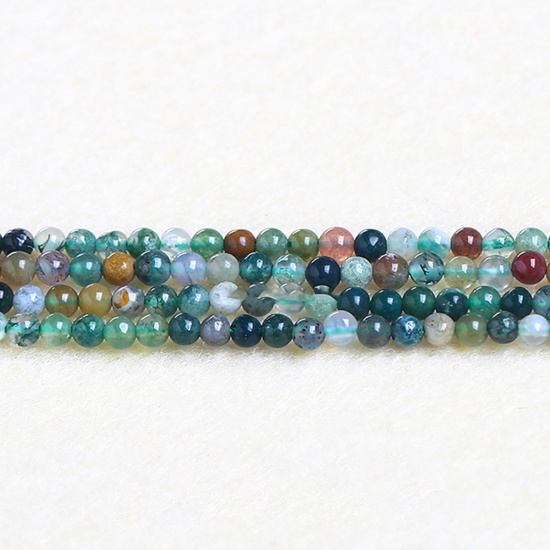 Immagine di Agata Indiana ( Naturale ) Perline Multicolore Tondo 2mm Dia., 37cm - 36cm Lunghezza, 1 Filo (Circa 180 Pz/Treccia)