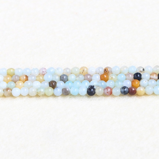 Immagine di Amazzonite ( Naturale ) Perline Multicolore Tondo 2mm Dia., 37cm - 36cm Lunghezza, 1 Filo (Circa 180 Pz/Treccia)