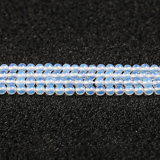Immagine di Opale ( Sintetico ) Perline Color Latteo Tondo 2mm Dia., 37cm - 36cm Lunghezza, 1 Filo (Circa 180 Pz/Treccia)