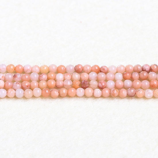Immagine di Pietra ( Naturale ) Perline Rosa Pesca Tondo 3mm Dia., 37cm - 36cm Lunghezza, 1 Filo (Circa 115 Pz/Treccia)