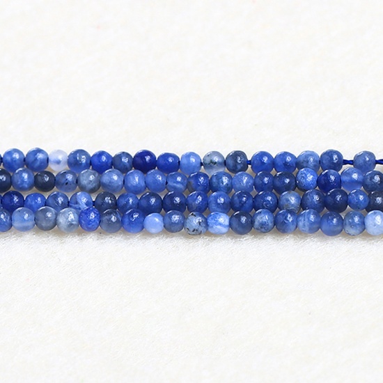 Immagine di Pietra Blu ( Naturale ) Perline Blu Tondo 3mm Dia., 37cm - 36cm Lunghezza, 1 Filo (Circa 115 Pz/Treccia)