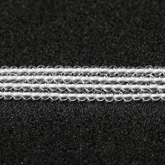Immagine di Quarzo ( Naturale ) Perline Trasparente Tondo 3mm Dia., 37cm - 36cm Lunghezza, 1 Filo (Circa 115 Pz/Treccia)