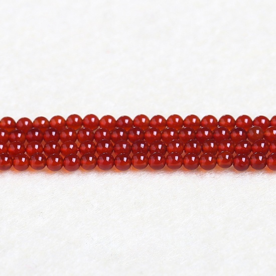 Immagine di Agata ( Naturale ) Perline Rosso Tondo 4mm Dia., 37cm - 36cm Lunghezza, 1 Filo (Circa 90 Pz/Treccia)