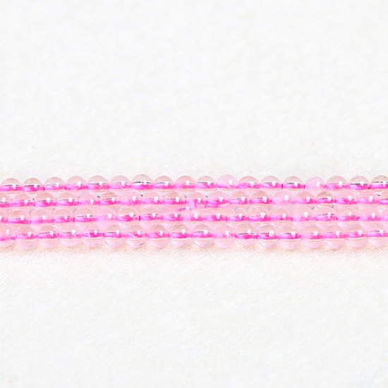 Immagine di Quarzo Rosa ( Naturale ) Perline Rosa Chiaro Tondo 4mm Dia., 37cm - 36cm Lunghezza, 1 Filo (Circa 90 Pz/Treccia)