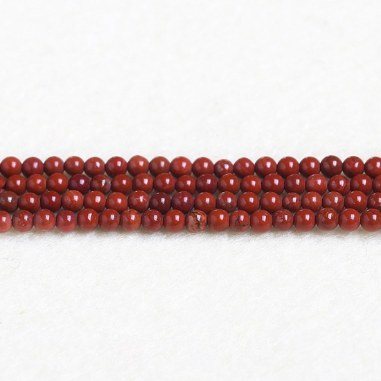 Immagine di Pietra ( Naturale ) Perline Rosso Scuro Tondo 4mm Dia., 37cm - 36cm Lunghezza, 1 Filo (Circa 90 Pz/Treccia)
