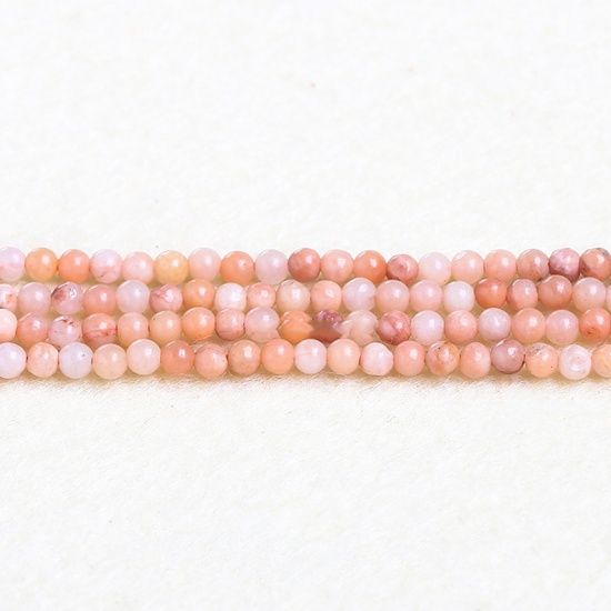Immagine di Pietra ( Naturale ) Perline Rosa Pesca Tondo 4mm Dia., 37cm - 36cm Lunghezza, 1 Filo (Circa 90 Pz/Treccia)