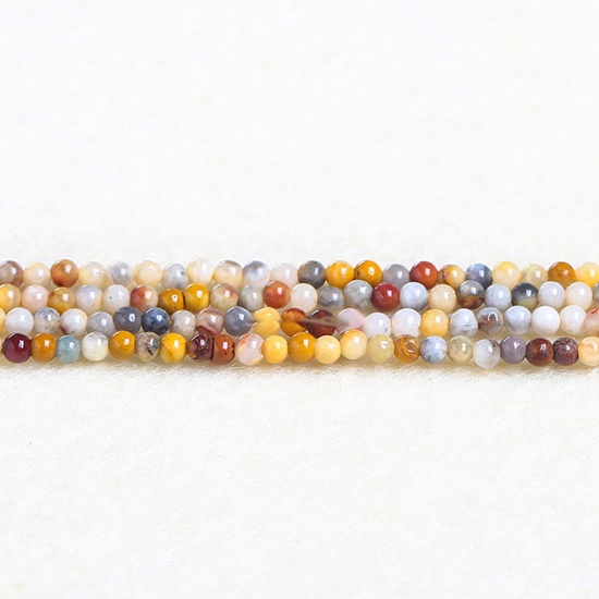 Immagine di Agata ( Naturale ) Perline Multicolore Tondo 4mm Dia., 37cm - 36cm Lunghezza, 1 Filo (Circa 90 Pz/Treccia)