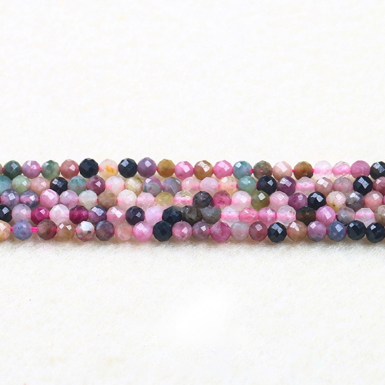 Immagine di Tourmaline ( Naturale ) Perline Multicolore Tondo Sezione 2mm Dia., 37cm - 36cm Lunghezza, 1 Filo (Circa 180 Pz/Treccia)