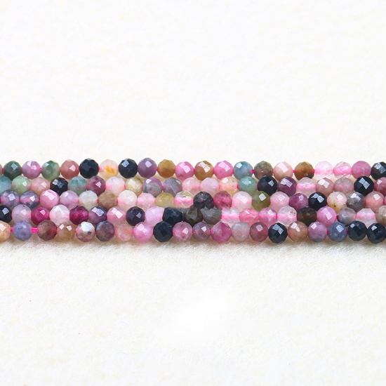 Immagine di Tourmaline ( Naturale ) Perline Multicolore Tondo Sezione 3mm Dia., 37cm - 36cm Lunghezza, 1 Filo (Circa 115 Pz/Treccia)