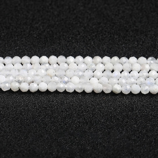 Immagine di Giada Bianca ( Naturale ) Perline Bianco Tondo Sezione 3mm Dia., 37cm - 36cm Lunghezza, 1 Filo (Circa 115 Pz/Treccia)
