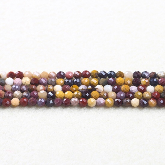 Immagine di Pietra ( Naturale ) Perline Multicolore Tondo Sezione 4mm Dia., 37cm - 36cm Lunghezza, 1 Filo (Circa 90 Pz/Treccia)